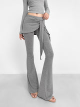 Fake Two-piece American Slightly Flared Wide-leg Pants