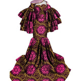 African Print Traditional Fishtail Dress Floor-length Dress