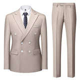 Men's Fashion Casual Solid Color Two-piece Set