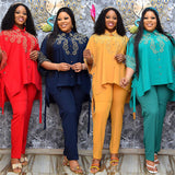 The New Suit African Plus Size Women's Hot Drilling Lapel Stitching Two-piece Suit