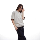 Retro Summer Zipper Short Sleeve