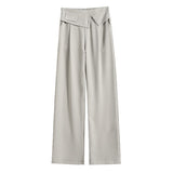 Summer Thin Design Sense High Waist Drooping Chiffon Wide Leg Loose Straight Casual Pants