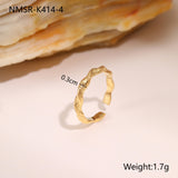 European And American Design Geometric Hammer Pattern Niche Temperament Open Ring