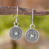 Bohemian Style Retro Round Print Niche Distressed Ethnic Earrings