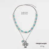 Semi-precious Stone Beaded Twin Earrings For Women