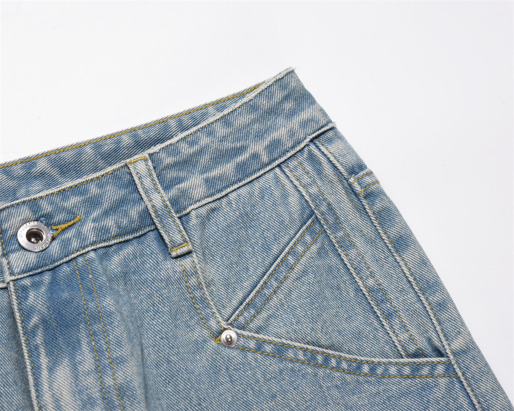 Fashionable White Straight Jeans For Men