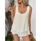 Vest Bandeau Sling Sleeveless Double-layer Wooden Ear T-shirt Top