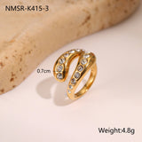 European And American Design Geometric Hammer Pattern Niche Temperament Open Ring