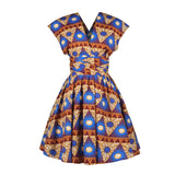 Printed African pleated skirt