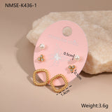 Three-to-one Card Titanium Steel Ear Studs