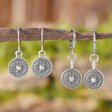 Bohemian Style Retro Round Print Niche Distressed Ethnic Earrings