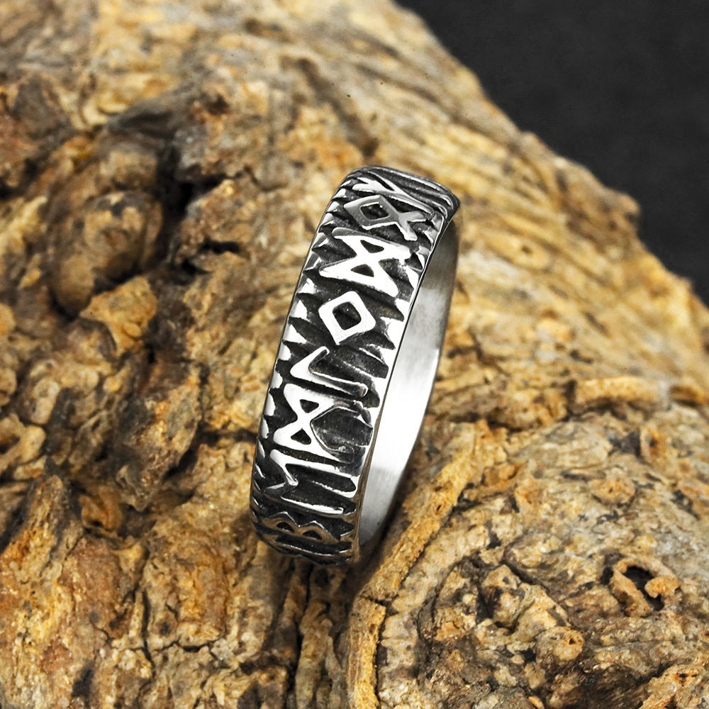Men's Fashion Retro Titanium Steel Ring