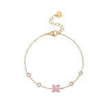 French Elegant Square Zircon Minimalist Titanium Steel Bracelet Does Not Fade