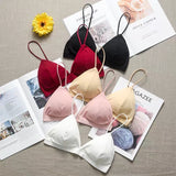 Summer Ladies Ice Silk Wrapped Chest French Triangle Cup With Chest Pad