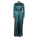 African Women's Fashion Temperament Horn Stretch Satin FabricJ Umpsuit