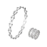 2in1 Stretching Can Foldable Ring, Adjustable Transforming Bracelet Ring Magic For Women And Men,Rose Gold Telescopic Ring,Silver Telescopic Ring