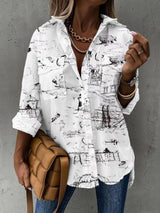 Large Size Two-piece Set Women's Long Sleeve Casual Shirt