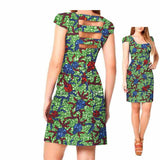 African ethnic print batik dress