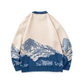 Snow Mountain Sweater Men Gradient Casual Knit Sweater