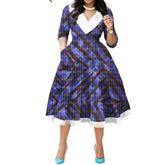 African Ethnic Double Sided Printed Batik Cotton Dress For Export