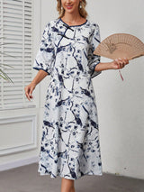 Retro Temperament Female Mid-length Thin Loose Casual Dress