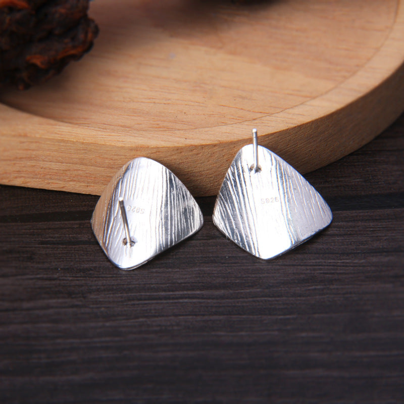 Fashion Frosted Brushed Square Stud Earrings