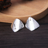 Fashion Frosted Brushed Square Stud Earrings