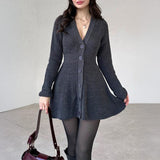 Casual Long Sleeve Dress Sweater Wool