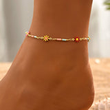 Fashion Simple Color Anklet Beach Flower Foot Ornaments