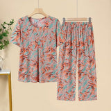 Middle-aged And Elderly Ice Silk Short Sleeve Suit