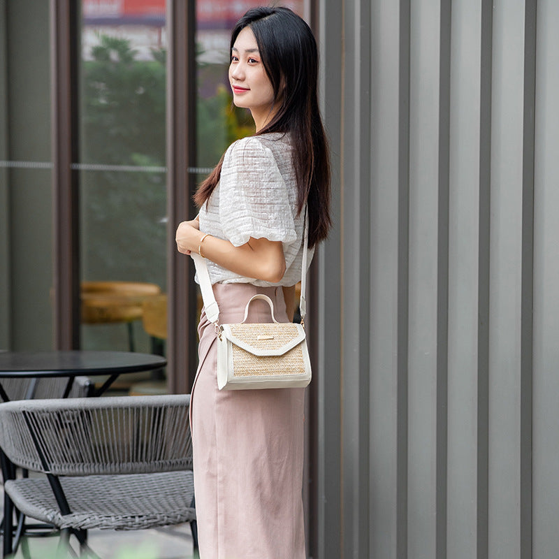Simple Woven Sequin Decorative Crossbody Small Square Bag