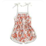 Toddler Baby Girl Clothing,floral Jumpsuit With Tie Up,jumpsuit Baby, Suspender Game Set
