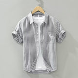 Summer Japanese Tie-dye Printed Short-sleeved Shirt Men