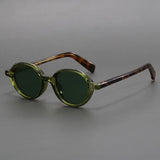 Retro Oval Black Frame Sun Shade Glasses