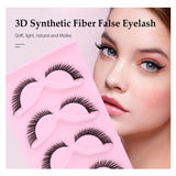 5 Pairs False Lashes Eyelashes Extension Cluster, Faux Mink Fluffy Long Full Look Eye Bottom,  Dramatic Cosmetic Makeup