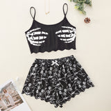 Women's Sleepwear Cute Cartoon Print Short Set Pajamas For W