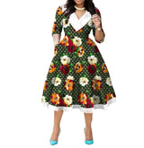 African Ethnic Double Sided Printed Batik Cotton Dress For Export