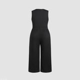 Women's Fashion Casual Pure Color All-matching Jumpsuit