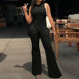 Plus Size Women's Fashion Sleeveless Top Wide-leg Casual Pants Two-piece Set