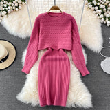 Women's Loose Two-piece Sweater Knitted Dress