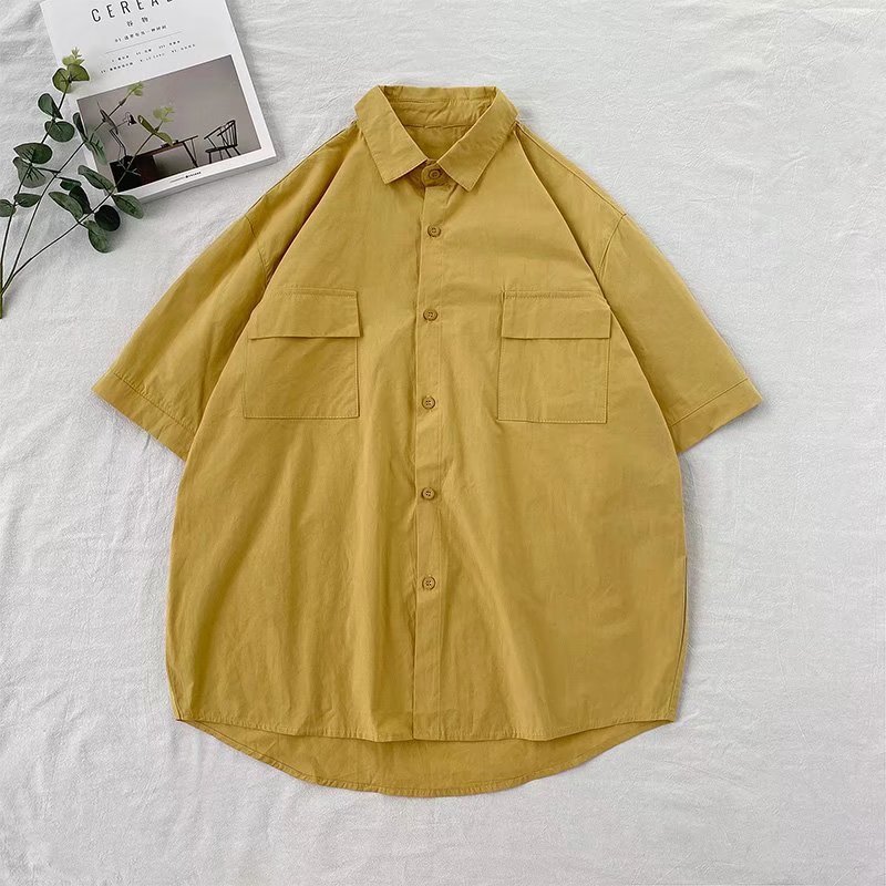 Men's Summer Korean Style Handsome Workwear Tops Shirt
