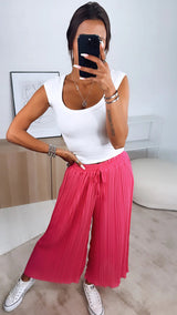 High Waist Casual Draping Pleated Straight-leg Pants