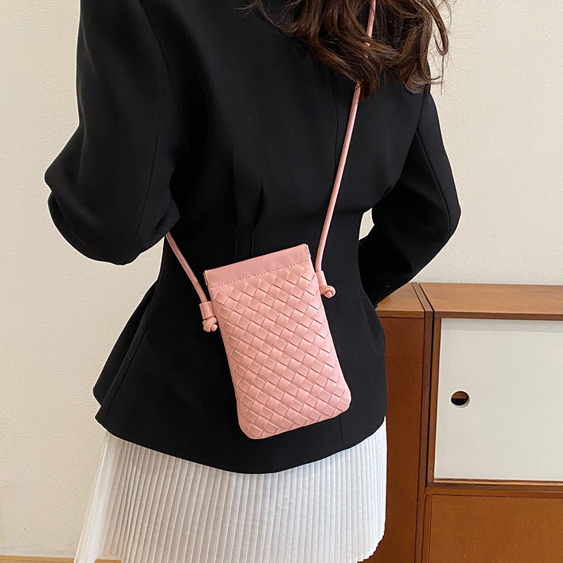Advanced Sense Vintage Weave Cell Phone Crossbody Bag