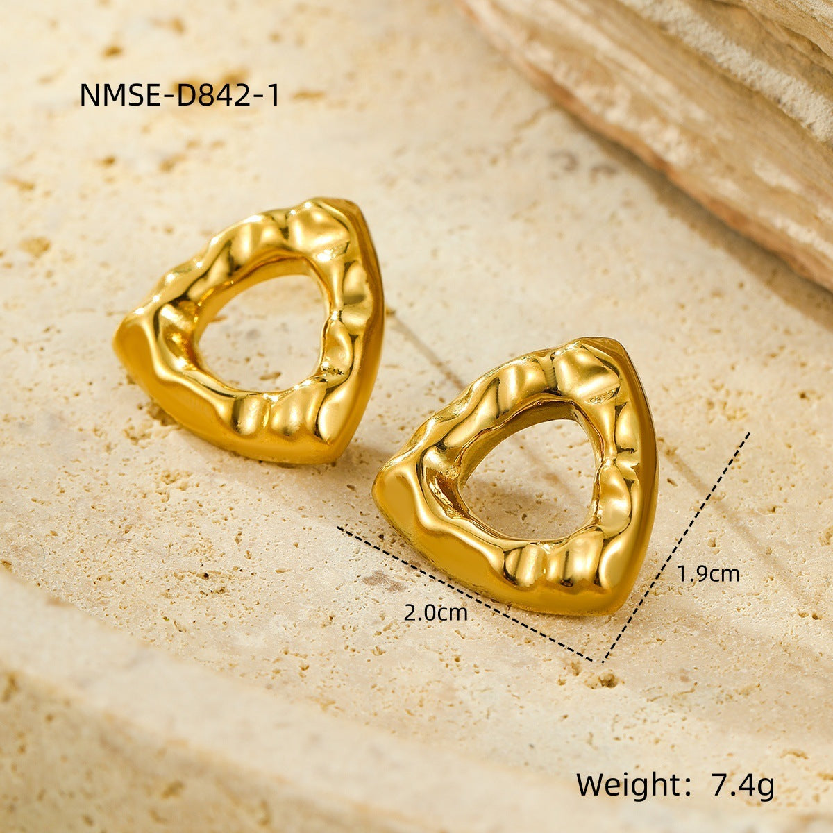 European And American Fashion Ins Exaggerated Titanium Steel Earrings 18K Gold Plating Non-fading Design Sense