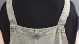 Spring And Summer Art Retro Hole Jean Suspenders Women