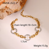 European And American Fashion Gold And Silver Color Matching Stainless Steel Necklace Bracelet High Sense Titanium Steel No Fading