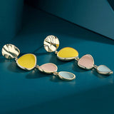 Sterling Silver Needle Morandi Design Sense Wafer Simple Vintage Earrings