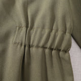 Toddler Boys Pilot Jumpsuit Army Green Long Sleeve Romper, Perfect For Birthday Party Outfits