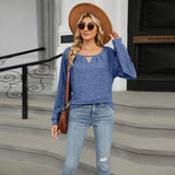 Solid Color Loose Long Sleeve T-shirt Fashion Casual Tops For Women Clothing