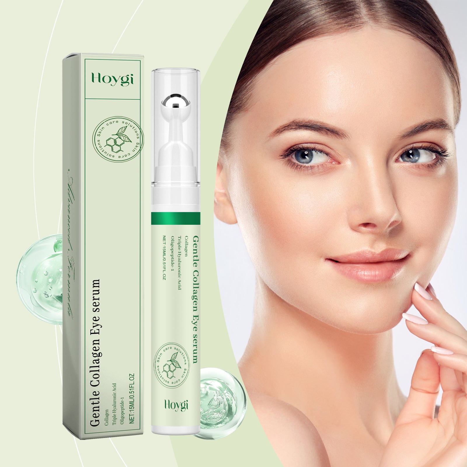 Hoygi Collagen Eye Essence, Hydrating Repair Eye Skin Brightening And Firming Ball Essence